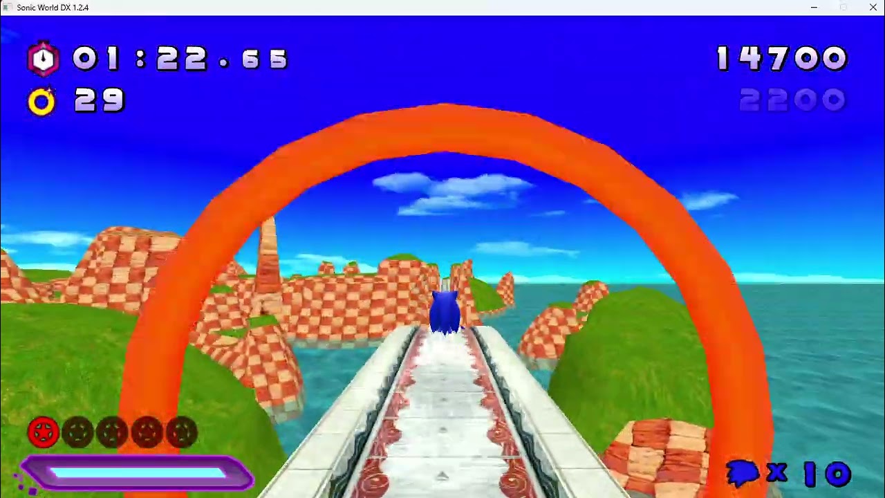 Sonic World DX gameplay - Seaside hill
