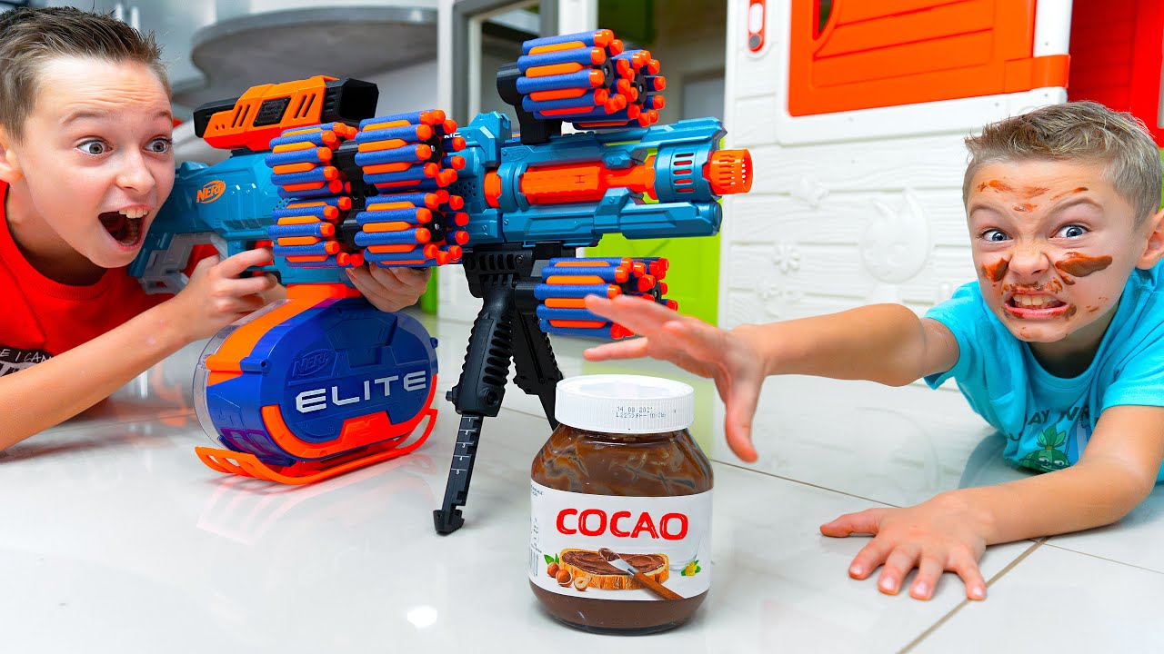 Nerf battle time, when kids are home alone
