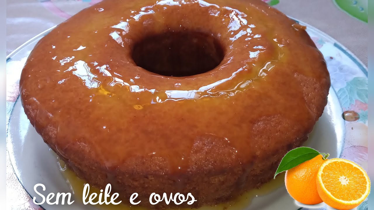 BOLO DE LARANJA SEM LEITE E SEM OVOS - BOLO VEGANO #bololaranja #bolosemovo