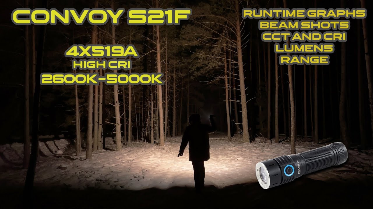 Convoy S21F 4x519A high CRI EDC flashlight review | Night shots and runtimes | Comparison