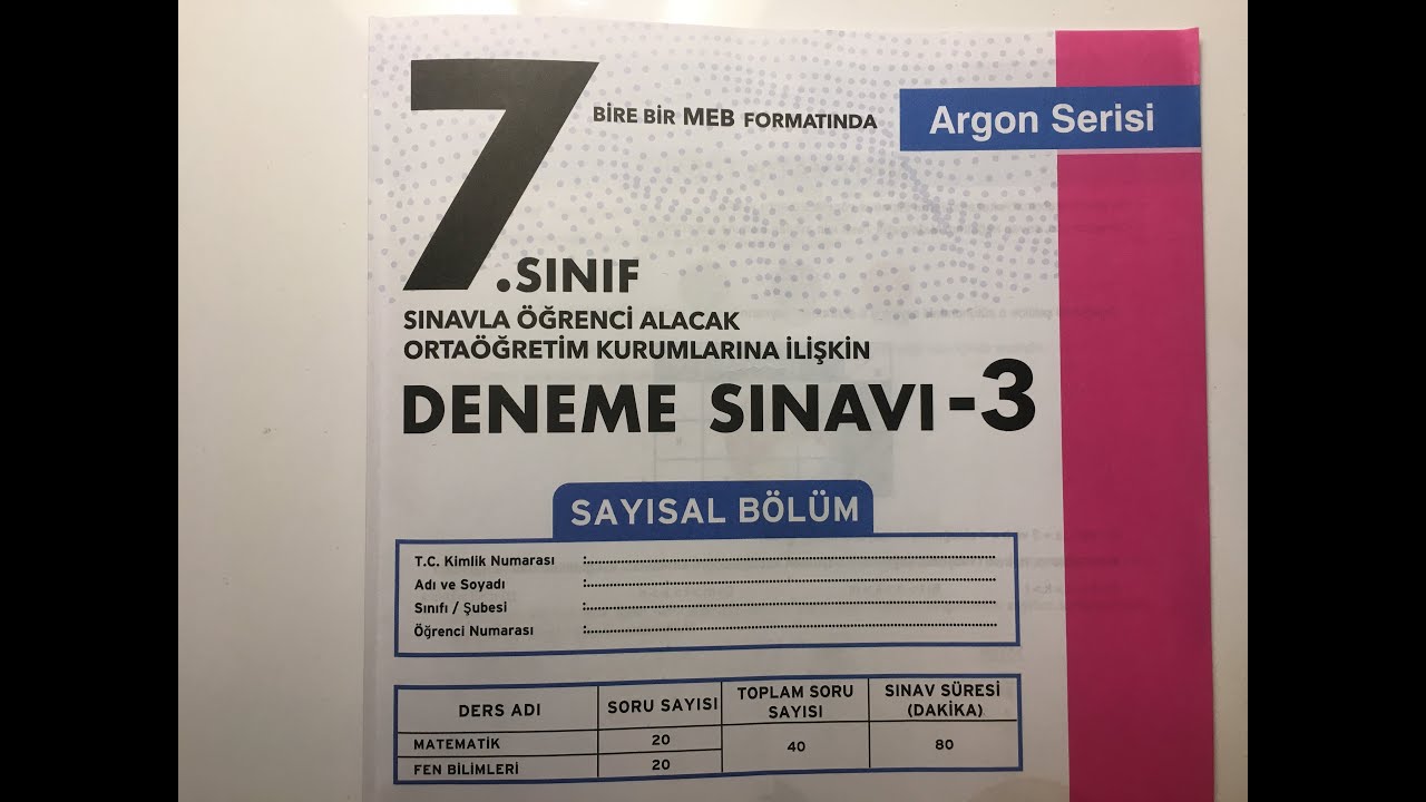 7.SINIF ÇALIŞKAN YAYINLARI DENEME-3  (11-20)