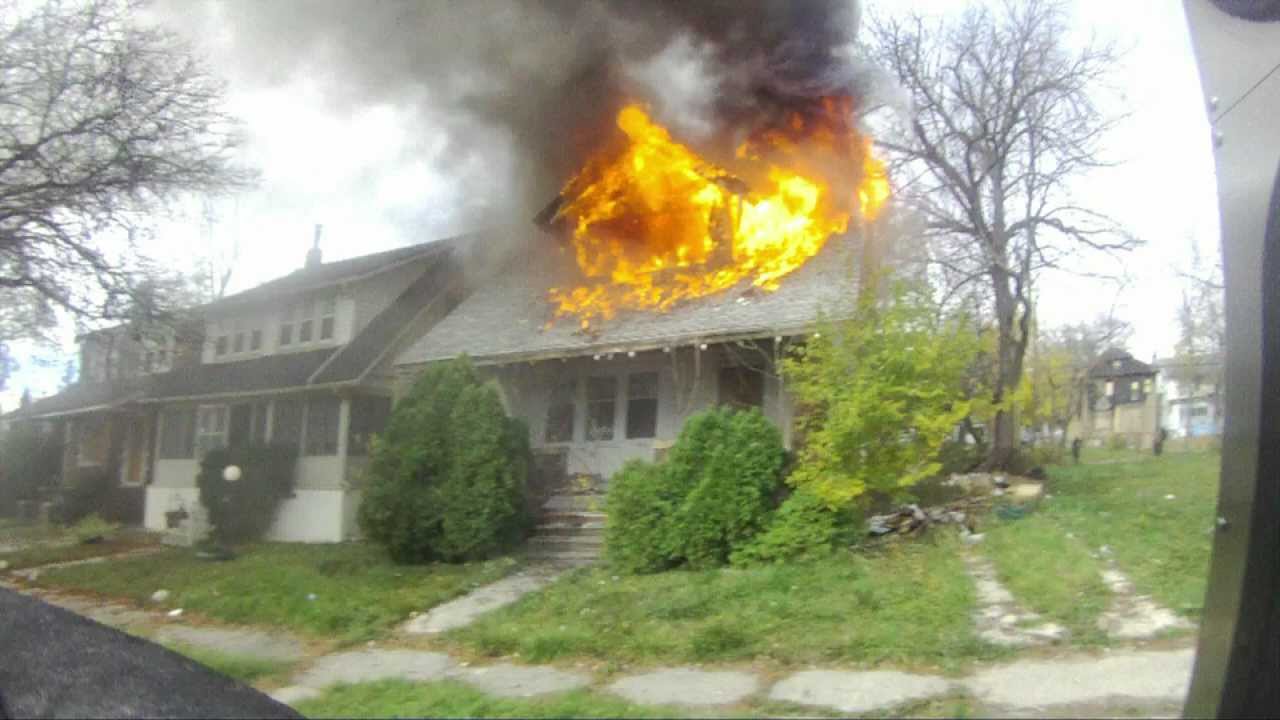 House fire Florence st Highland Park Fire dept helmet cam