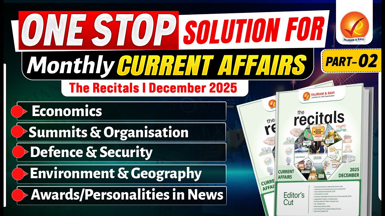 Current Affairs for UPSC 2026 Prelims & Mains |The Recitals December 2025  Part 2 | Vajiram And Ravi