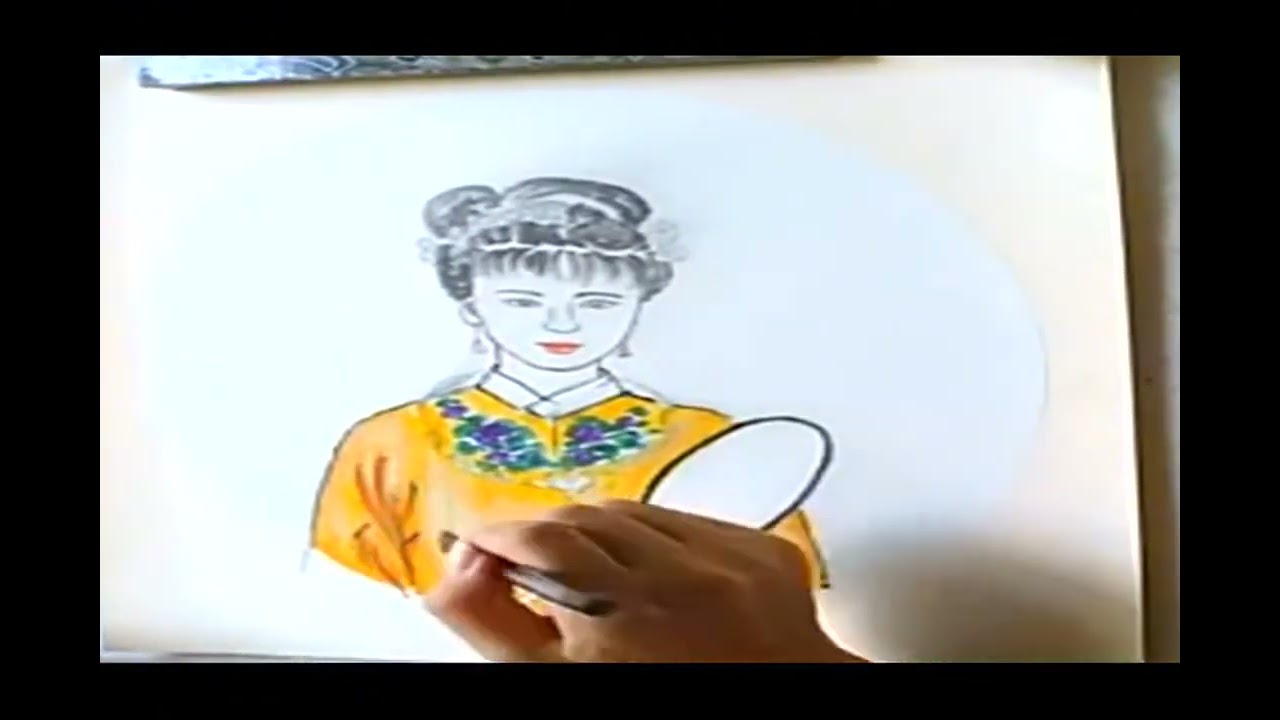 减笔描画仕女，国画工笔仕女绘画视频