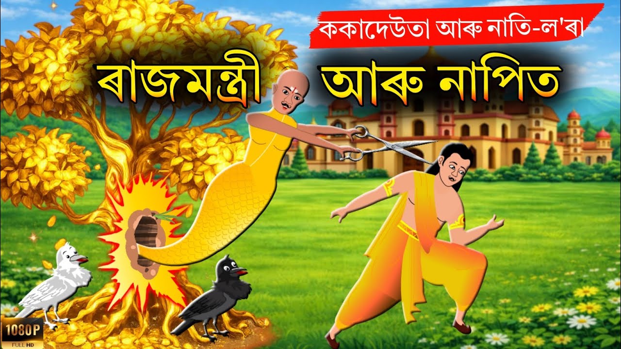 Assamese Story | ৰাজমন্ত্ৰী আৰু নাপিত |rajmontre aru napit| Animation | Hadhu | Assamese Fairy Tales