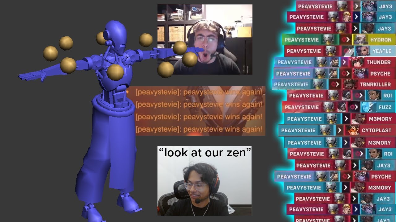Streamers react to PeavyStevie Zenyatta