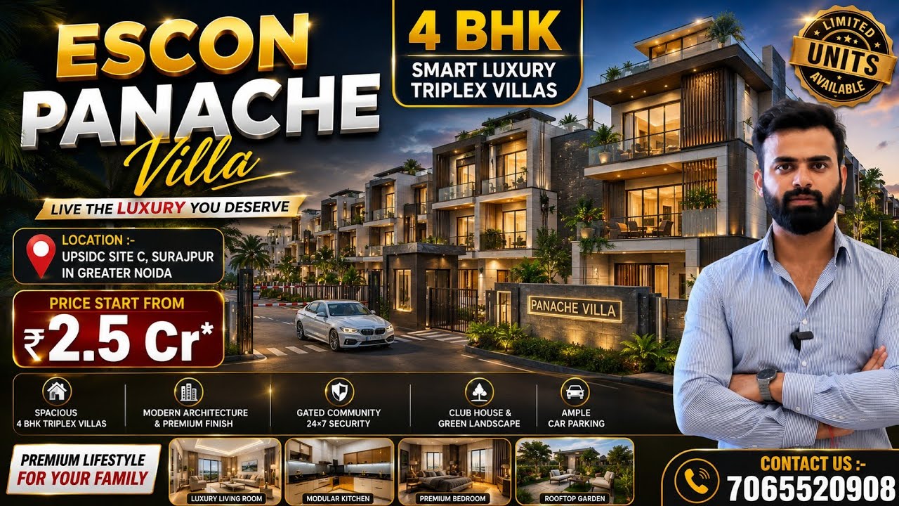 Escon Panache Villa | 2700 sqft villa starts from 2.5cr* | Greater Noida | For more +917065520908 |