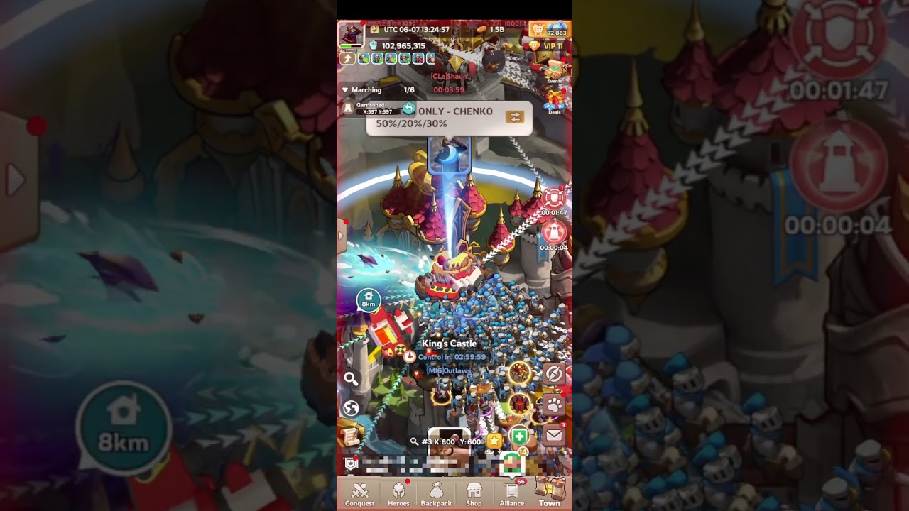 Triple rally Friendly castle battle - Kingdom 3 #kingshot