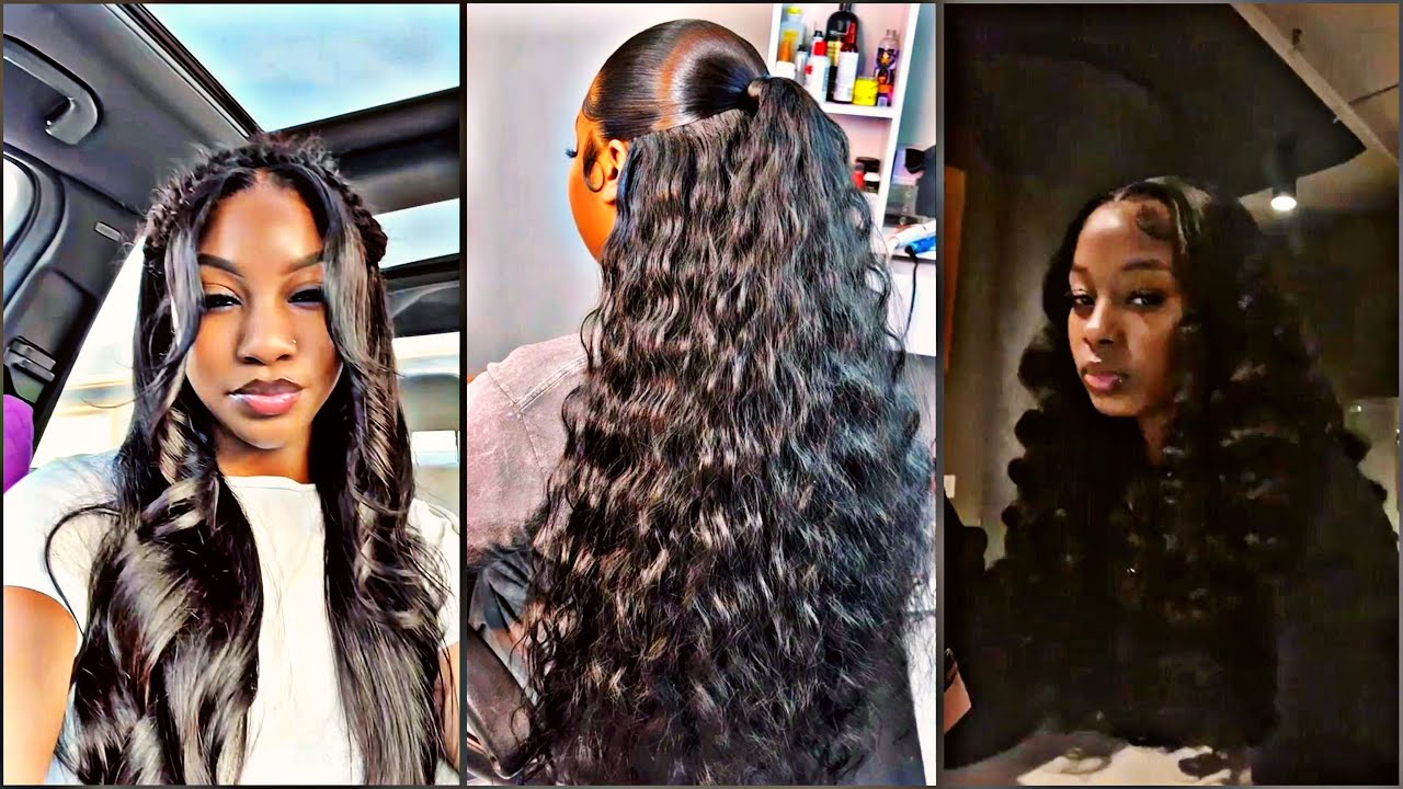 Quick weave inspo compilation #10klikes #hairstyles #viralvideo #quickweave #fyp