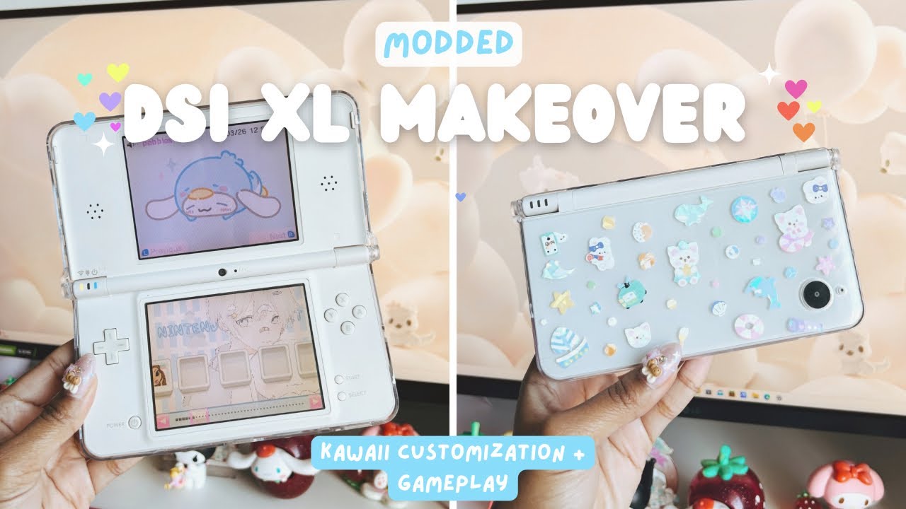 What’s on my Modded DSI XL? Kawaii DSI XL Makeover | Customization + Cinnamoroll Theme  Cute DS Game