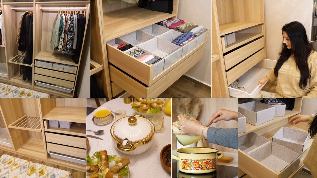 وصفات صحية✨️تصميم خزانة الملابس دريسينغ لغرفة النوم ✅️أفكار و منظمات لترتيب الملابس dressing ikea