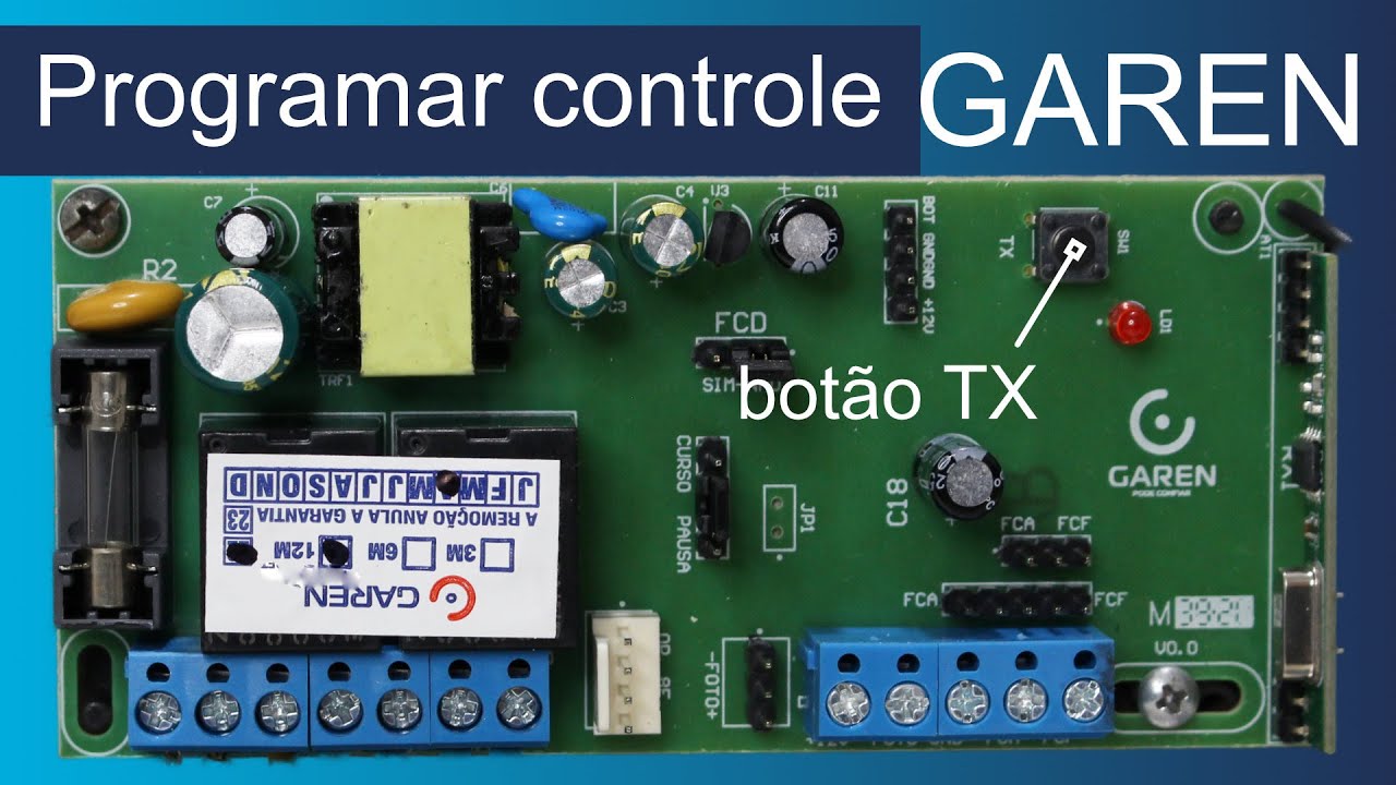 Codificar programar controle portão garen 2022