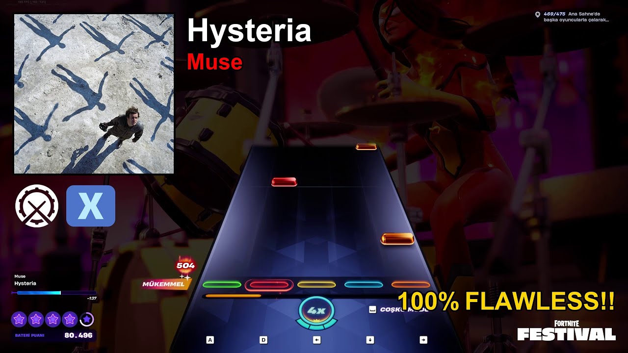 Hysteria Expert Drums 100% FC - Fortnite Festival