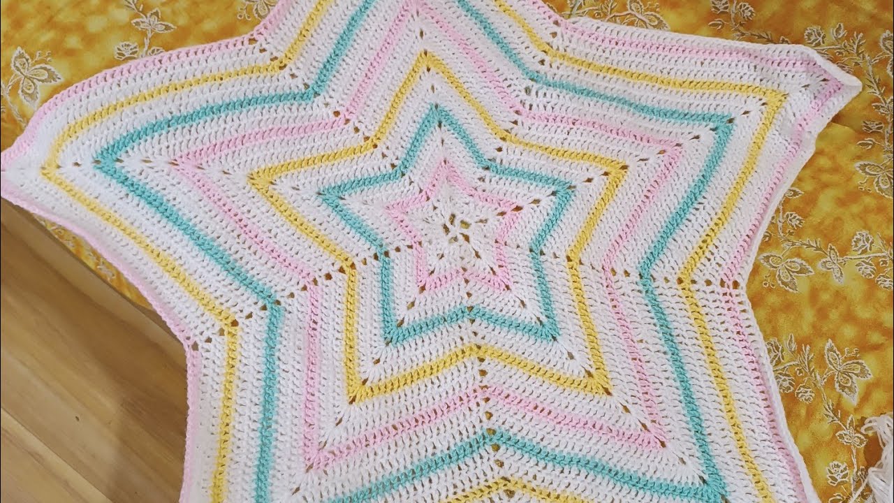 Sternendecke häkeln (Rechtshänder) ⭐ Star blanket