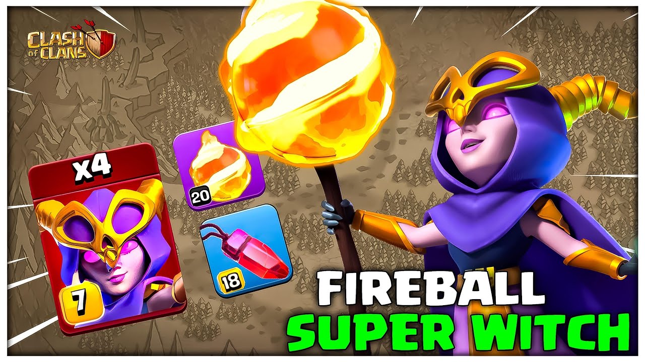 This army is CRAZY - Th16 FireBall Super Witch Attack Strategy | Clash of Clans