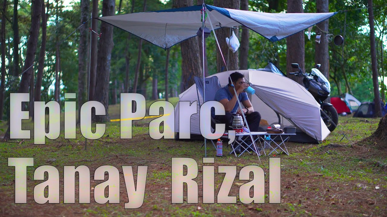 SOLO MOTORCYCLE CAMPING , EPIC PARC TANAY, ASMR, RAINY MORNING