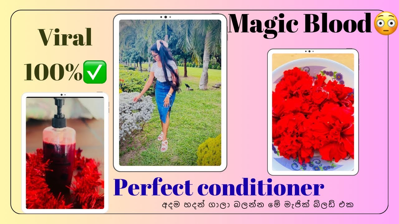 Magic blood 🩸/  100% natural homemade hair conditioner/ලොකු පොඩි ඕනම කෙනෙක්ට හරියනම කන්ඩිශනර් එක 💯✅🌺
