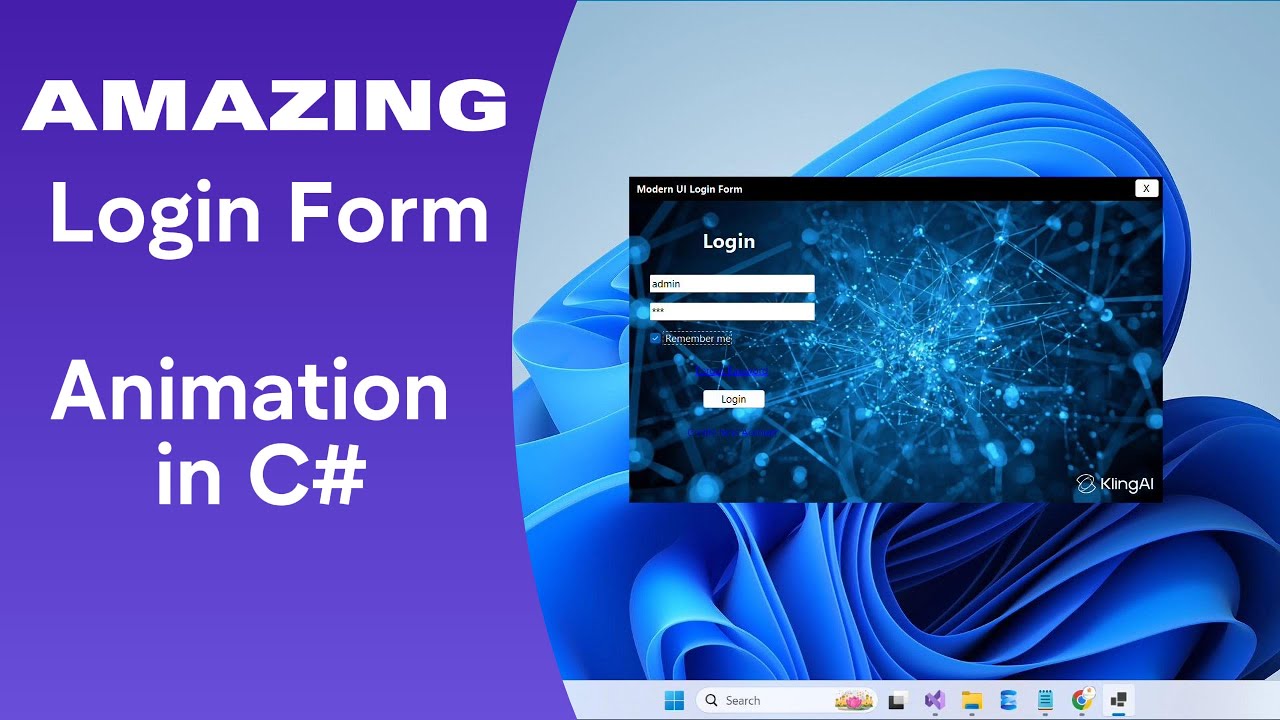 Создайте потрясающую анимированную современную форму входа в C# Visual Studio