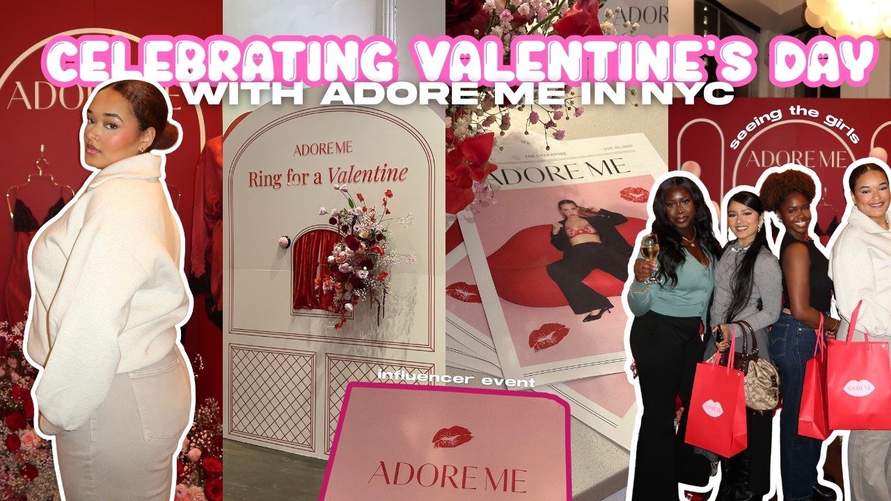 nyc influencer mini vlog: valentine’s day event w/ adore me | filming content, goodie bag + more! 🩷