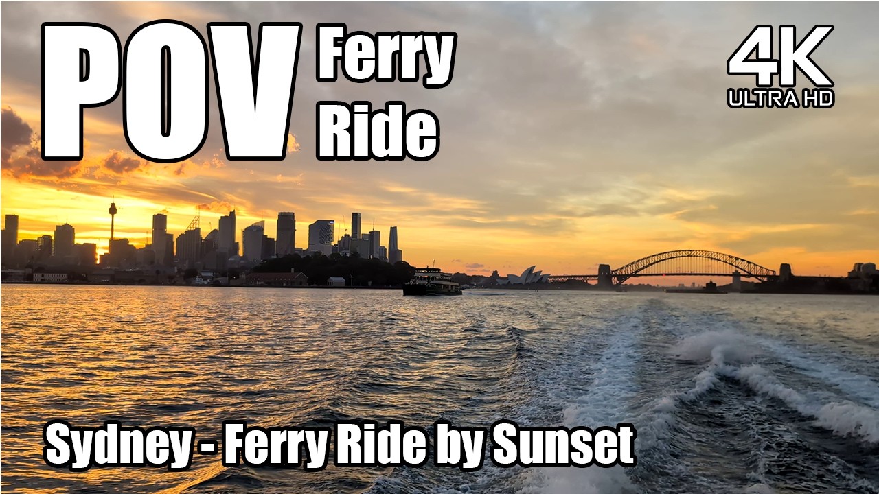 Manly Ferry at Sunset 4K | Fiery Red Sky Over Sydney Harbour | POV Journey