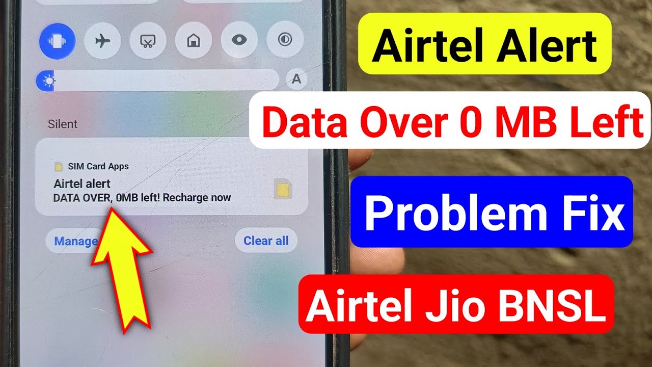Fix DATA OVER 0 MB left Recharge now |  Airtel Alert DATA OVER 0 MB left Recharge now ka meaning 