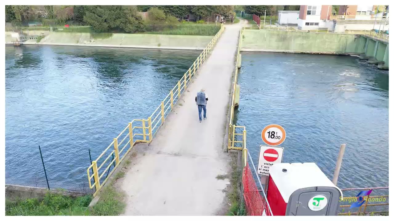 La diga di La Loggia  il Fiume Po e il torrente Banna