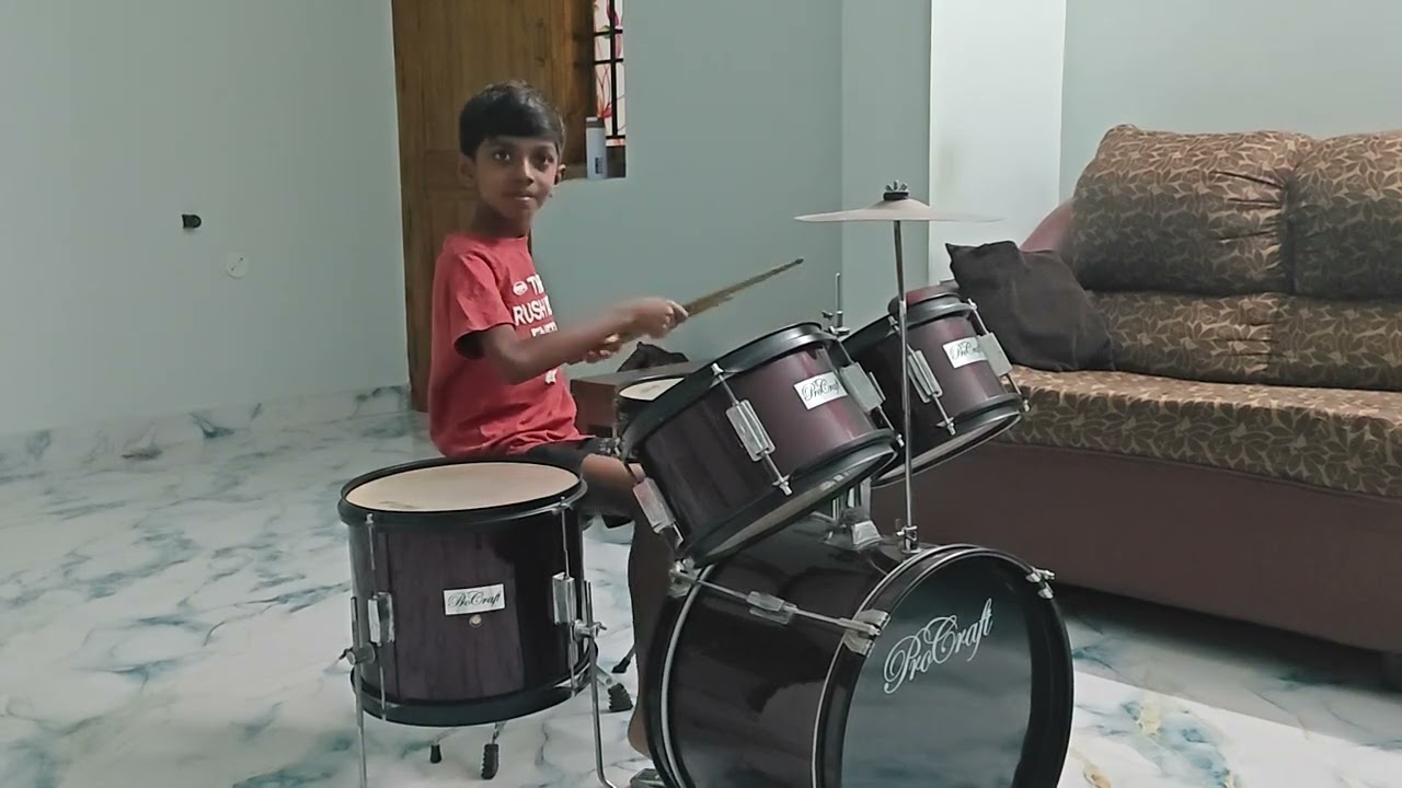 8-Year-Old Boy Plays “Kudhugalam Kondatamae” on Drums 🥁 | Tamil Christian Song