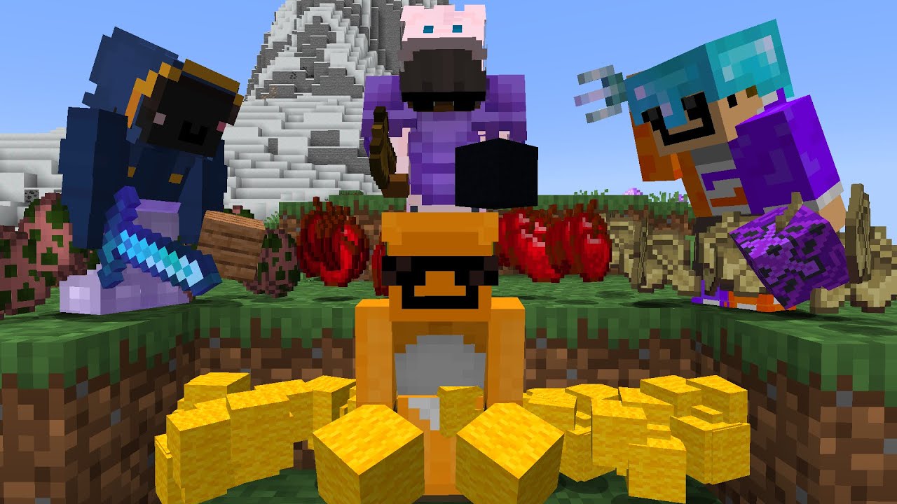 Minecraft Random Item Challenge VS 3 Hunters FINALE [UNSCRIPTED]