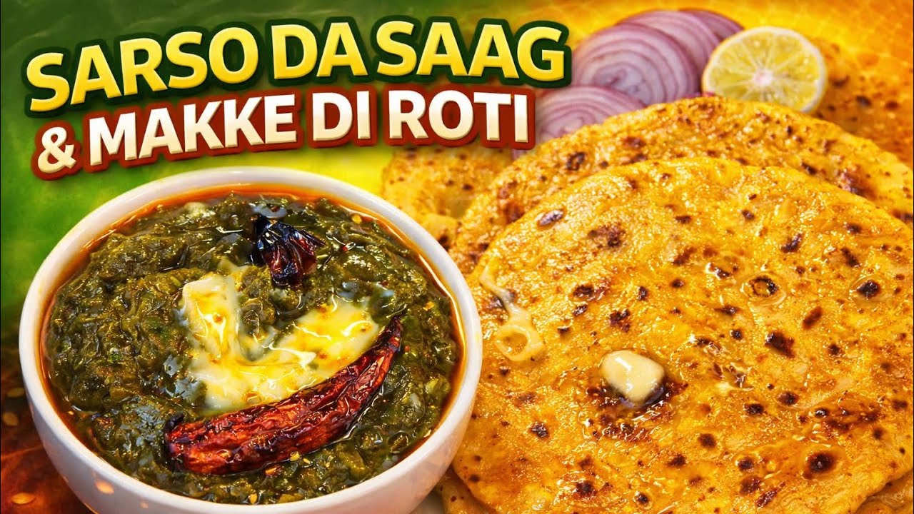 SARSO DA SAAG & MAKKE DI ROTI❤️ #youtubeshorts #indianfoodmadeeasy #cooking #recipe #easyrecipe 😋😋