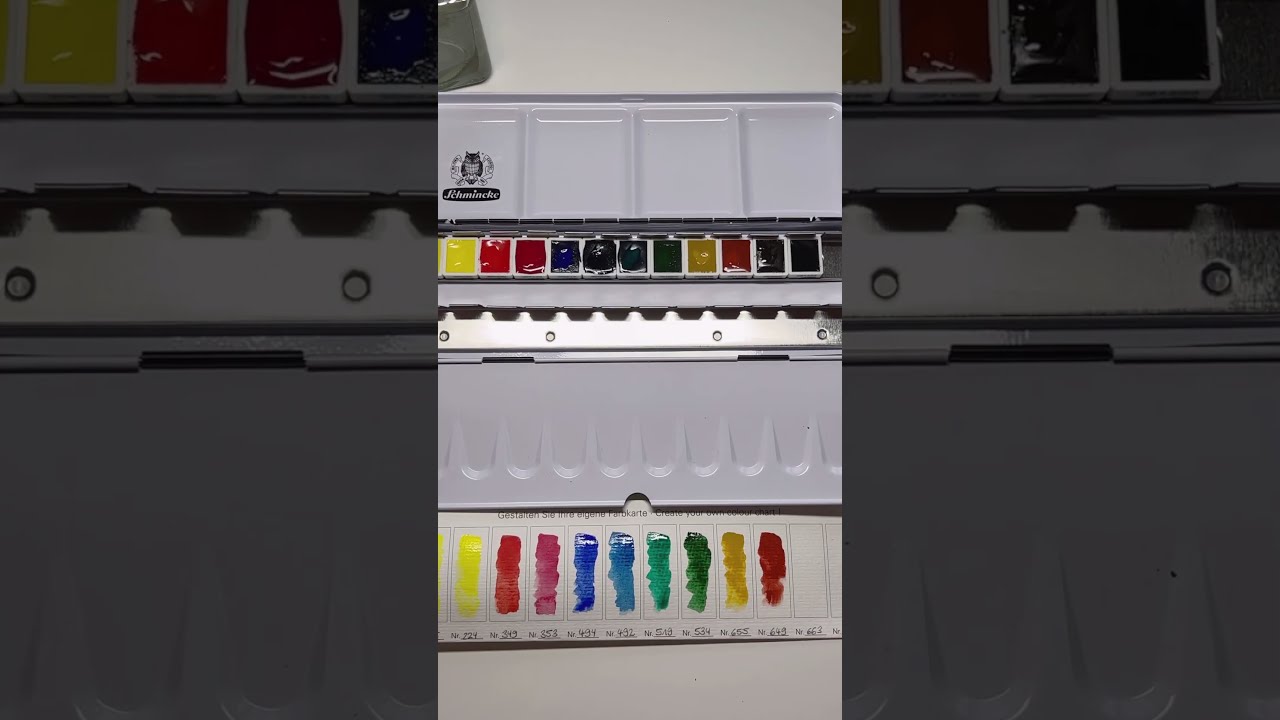 SCHMINCKE UNBOXING: Horadam Watercolor - 12 half pans set + mixing #shorts #horadam #watercolor
