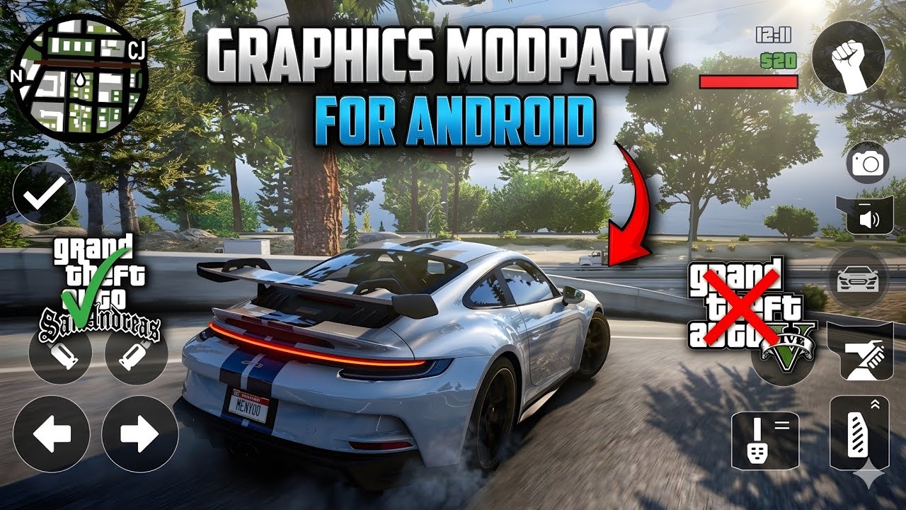 GTA SA 32/64 Bit High Graphics Modpack | Android 15 & 16 Support (No Crash ✅)