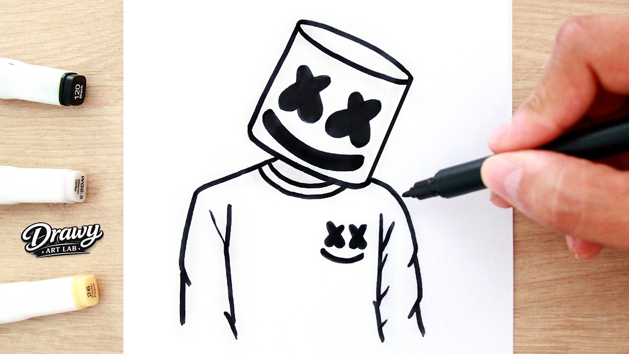 How to Draw MARSHMELLO (Step by Step) | Alcohol Markers Tutorial