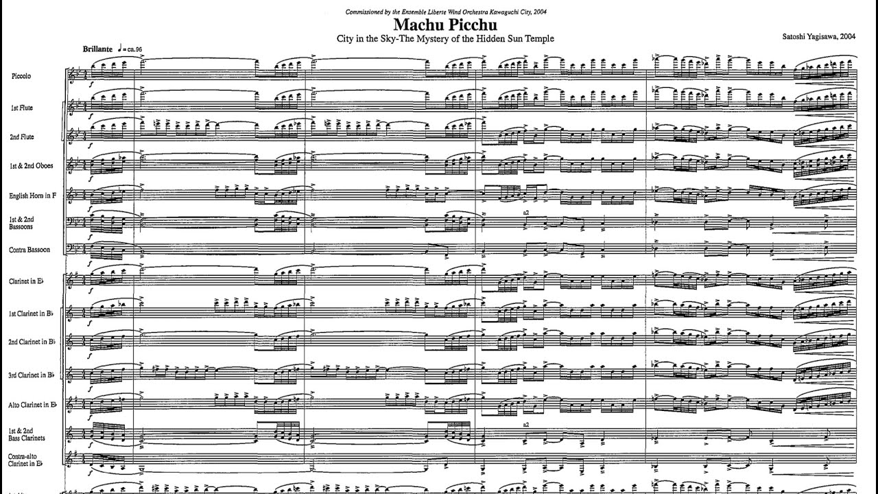 [Complete Score] Machu Picchu (City in the Sky) - Satoshi Yagisawa (for concert band)