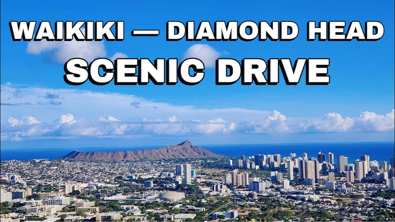 Waikiki to Diamond Head Drive | Relaxing Scenic Drive in Honolulu, Hawaii 4K
