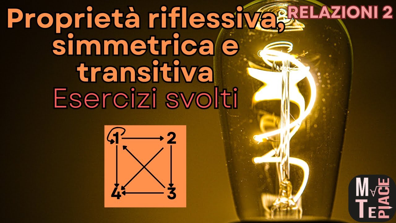 Relazioni 2: Relazioni definite in un insieme, riflessiva, simmetrica e transitiva e esercizi svolti