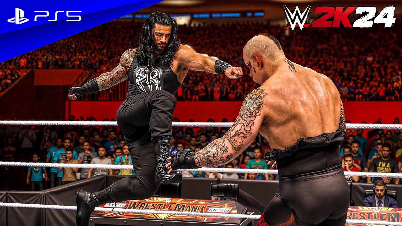 WWE 2K24 - Roman Reigns vs. Undertaker | No Holds Barred Match at Wrestlemania | PS5™ [4K60]