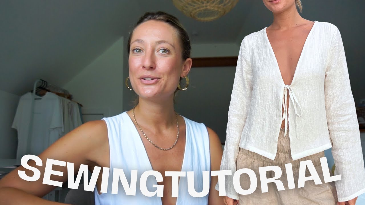 Easy follow along sewing tutorial - tie up blouse [with sewing pattern]
