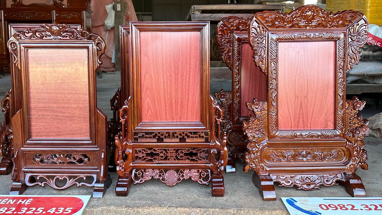 Tổng hợp những mẫu khung ảnh thờ sơn màu giả cổ, khung ảnh thờ đẹp, khung ảnh thờ gỗ hương 