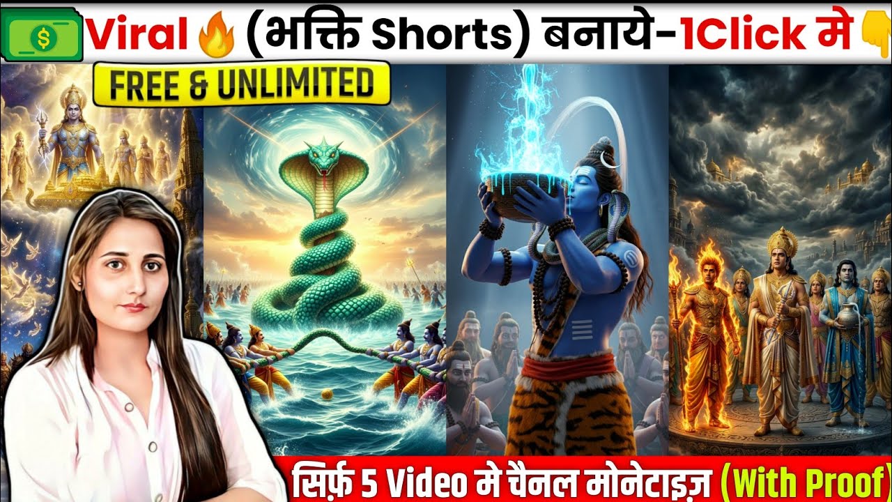 AI से Bhakti Shorts बिल्कुल FREE में कैसे बनाएं | सिर्फ 1 Minute में Viral Video | YT Star 