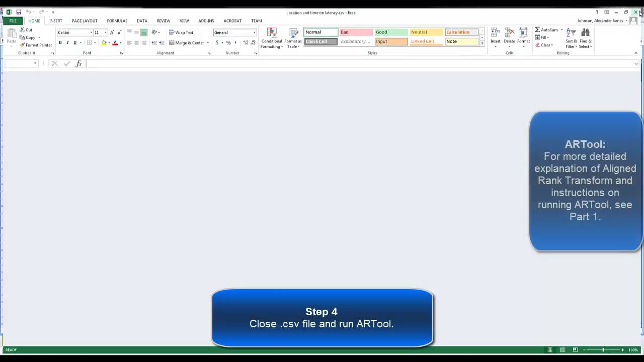 ART and ARTool Guide Part 3 - Linear Mixed Model