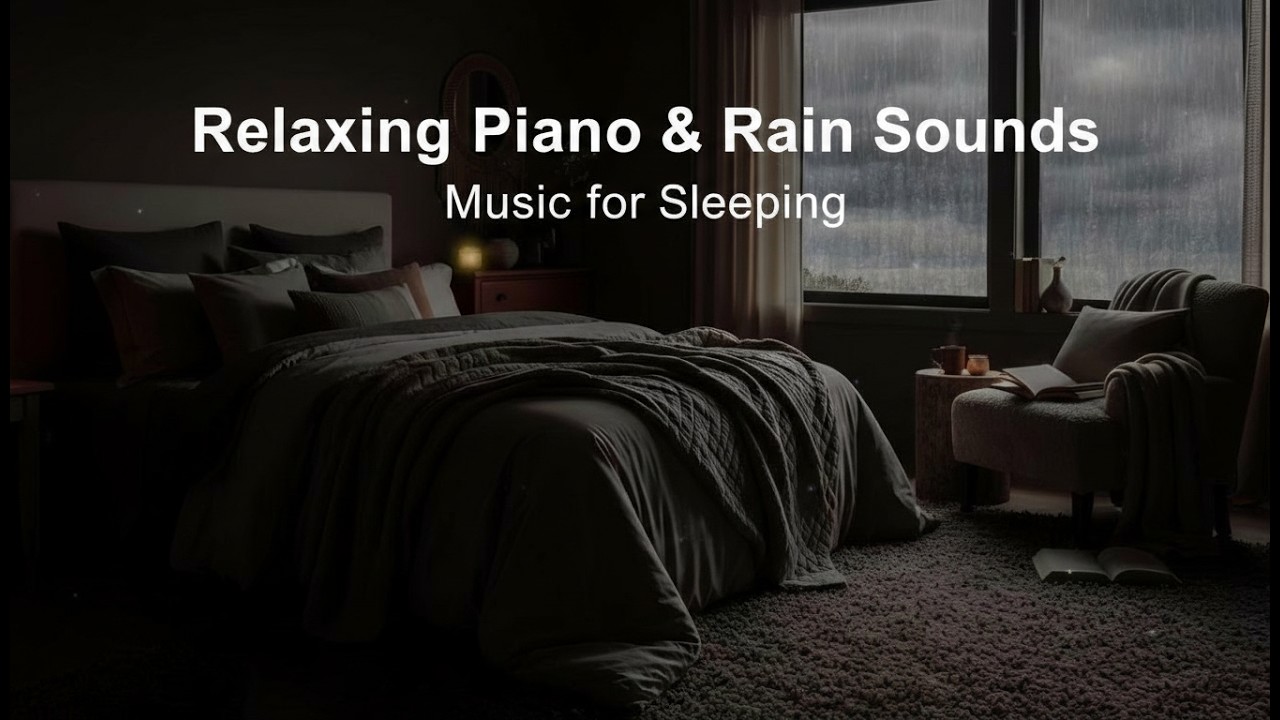 Rain Sounds & Soft Piano Music 🌧️ Crackling Fireplace and Rain Sounds for Stress Relief, Meditation🔥
