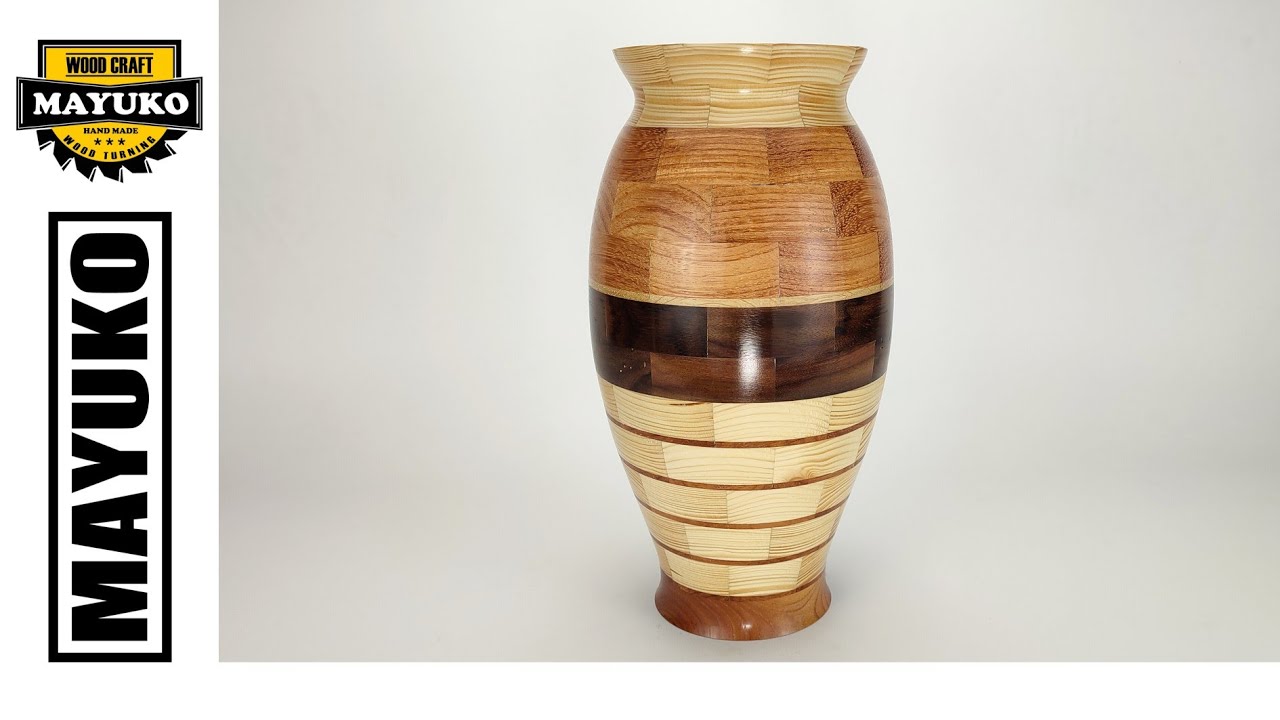 SEGMENTED VASE mix wood - wood turning