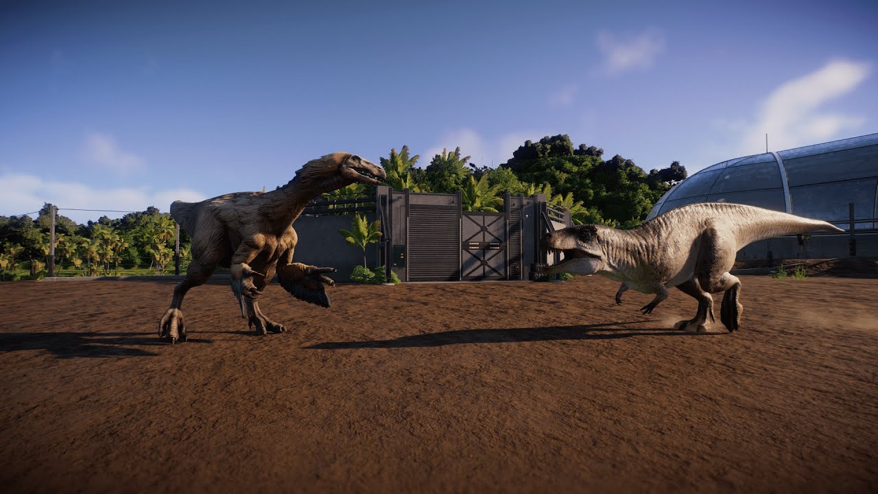 Nothronychus vs Acrocanthosaurus - Jurassic World Evolution 2 Modding