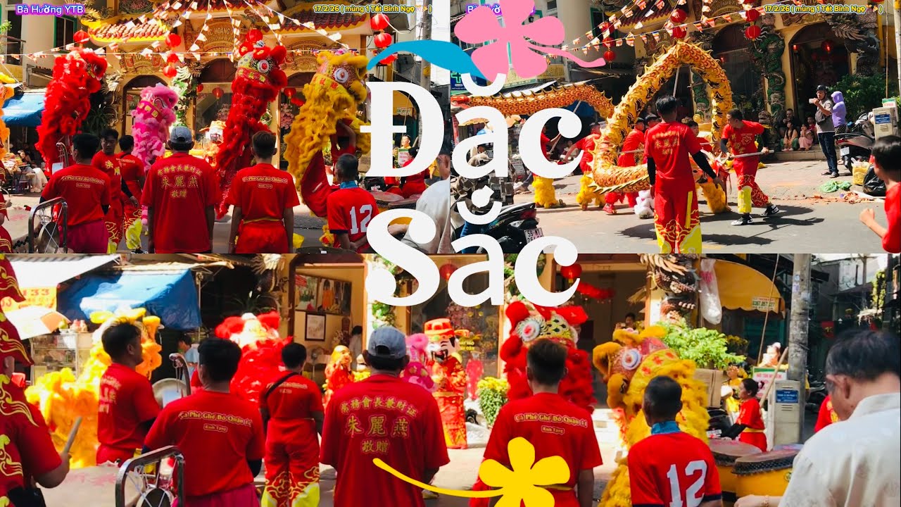 Mùng 1 Tết xem múa lân sư rồng đặc sắc của ĐNT lân sư rồng Hồng Thuận Đường.