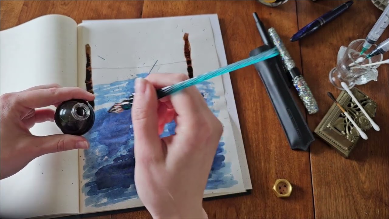 Art Journaling Using My Fountain Pen Ink Collection ~ Quilt Design Journal 