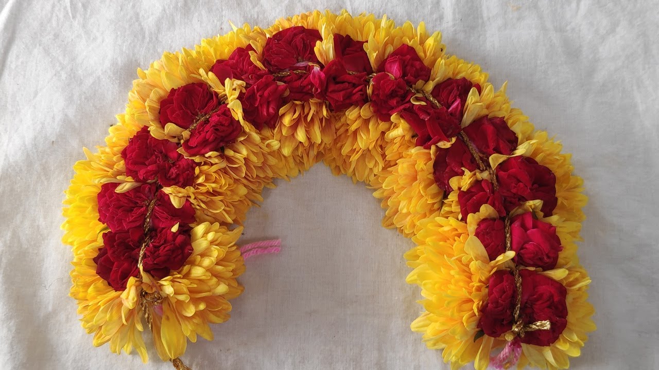 Very very easy and quick flower string method.  || Very easy flower veni design.