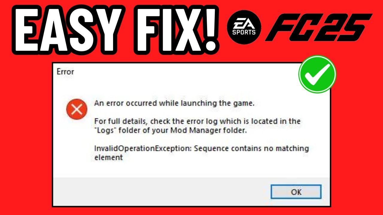 ИСПРАВЛЕНА ОШИБКА ПРИ ЗАПУСКЕ ИГРЫ FIFA MOD MANAGER FC 25 (ЛЕГКОЕ ИСПРАВЛЕНИЕ) 2026!