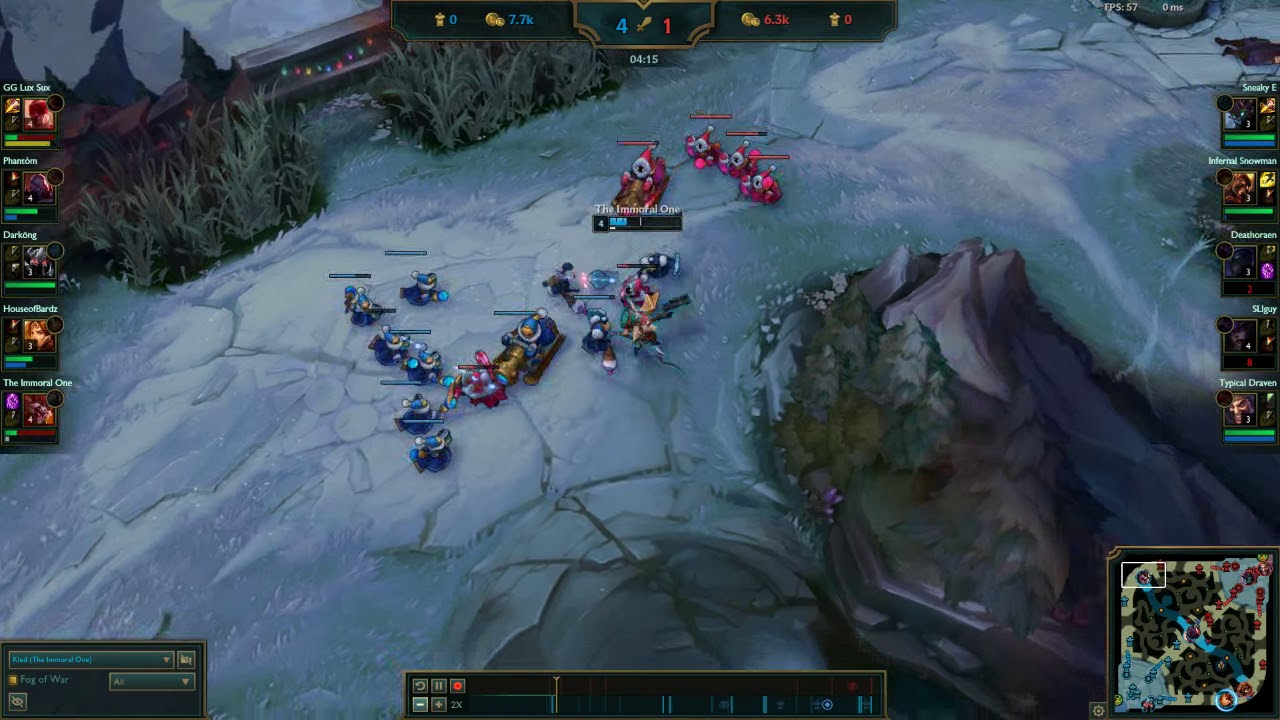Kled pulls a Hashinshin and gives away his lead