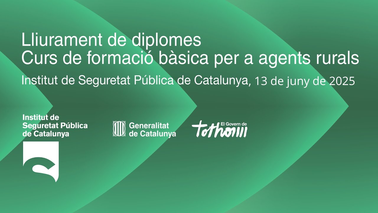 Lliurament de diplomes del Curs de formació bàsica per a agents rurals 2024-2025