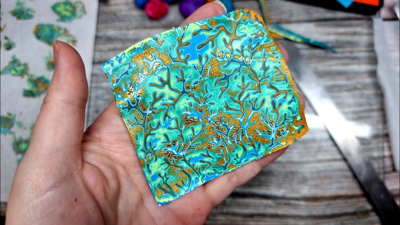 Coral and Under Sea Landscape Mokume Gane Polymer Clay Technique of Mixing Colors